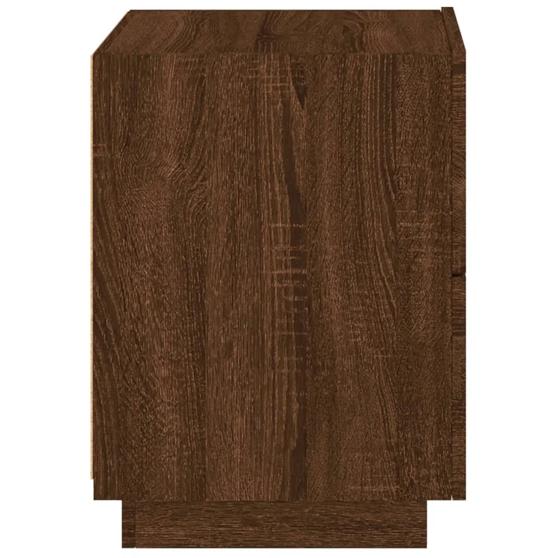 Lot de 2 tables de chevet avec tiroirs et LED bois d'ingénierie marron DEC032846