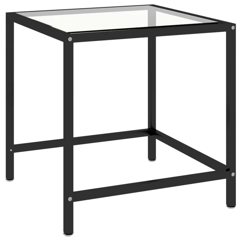 Lot de 2 tables basse de salon tables d'appoint en verre trempé noir et acier DEC032746