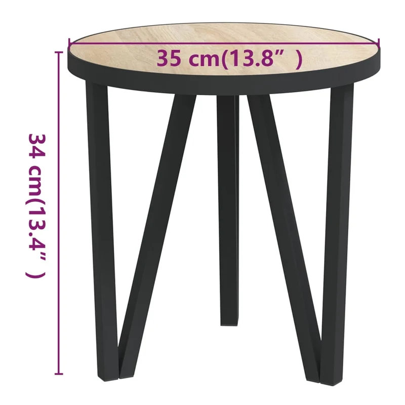Table d'appoint support de plante ø35 cm MDF et acier enduit de poudre DEC032581