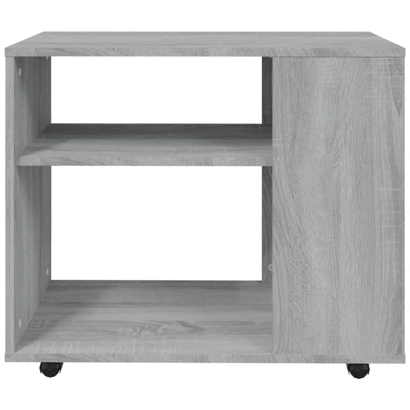 Meuble d'appoint console bout de canapé sur roulettes 70 x 35 x 55 cm bois d'ingénierie gris DEC032539