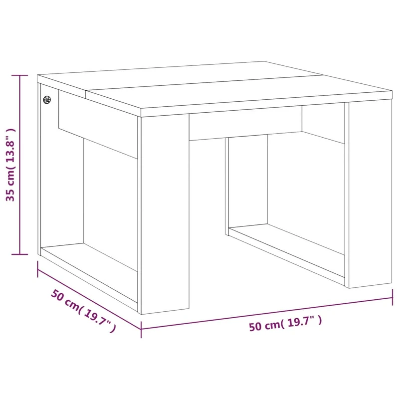 Table d'appoint table basse de salon 50 x 50 x 35 cm bois d'ingénierie gris DEC032536