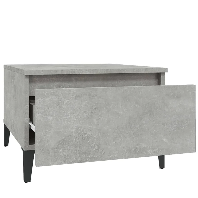 Table d'appoint table basse avec tiroir 50 x 46 x 35 cm bois d'ingénierie gris DEC032454
