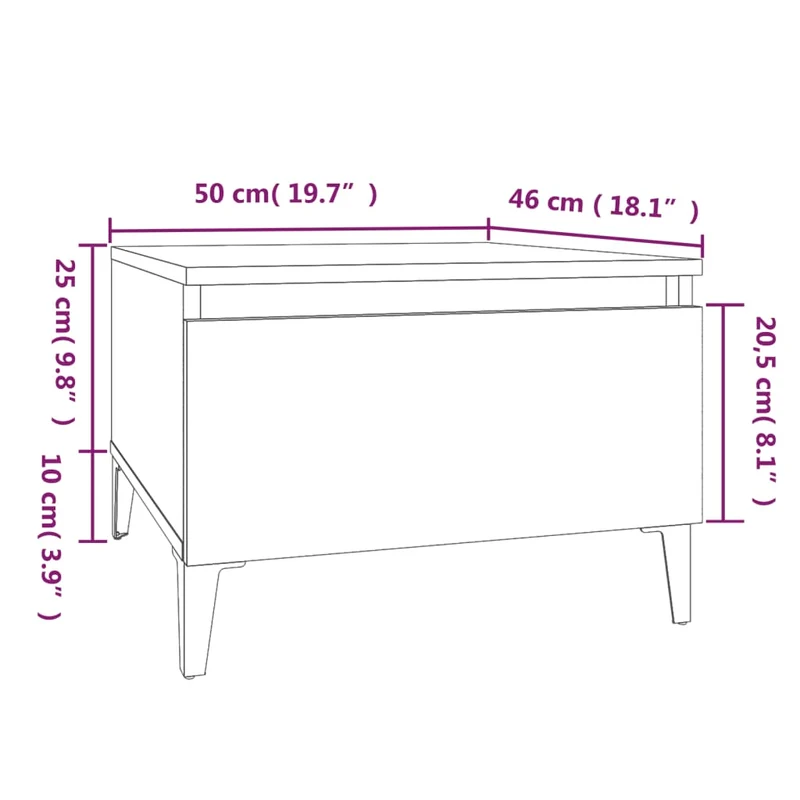 Table d'appoint table basse avec tiroir 50 x 46 x 35 cm bois d'ingénierie marron DEC032405