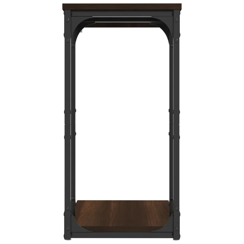 Table d'appoint bout de canapé 40 x 30 x 60 cm en bois d'ingénierie marron et métal DEC032399
