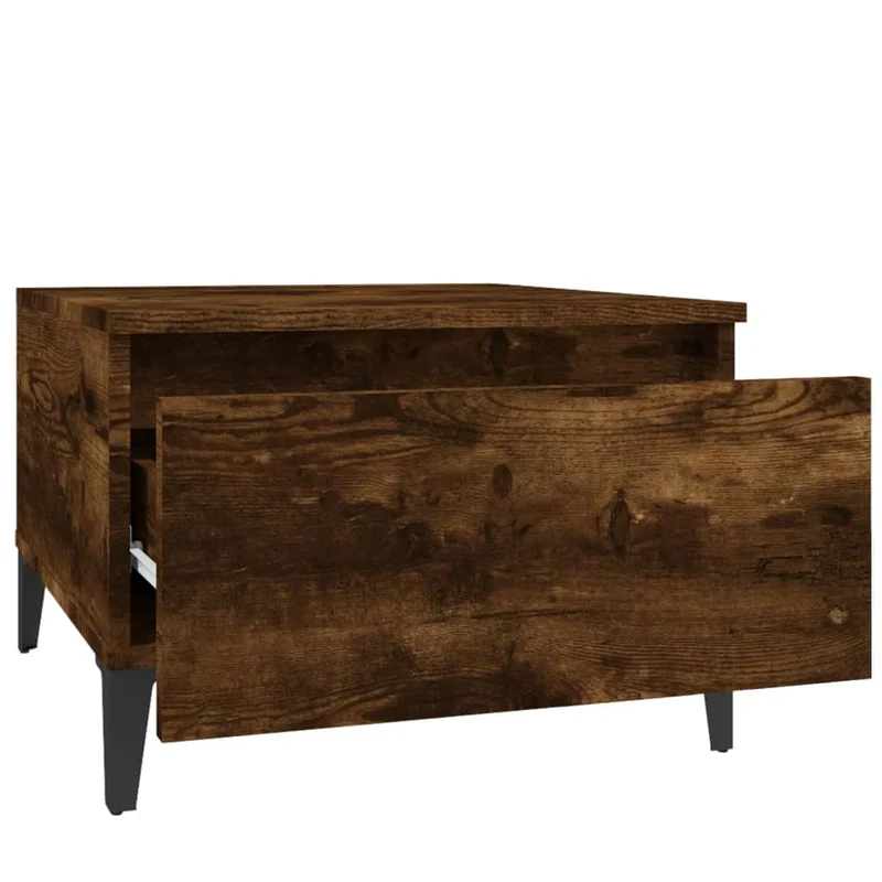 Table d'appoint table basse avec tiroir 50 x 46 x 35 cm en bois d'ingénierie marron DEC032390