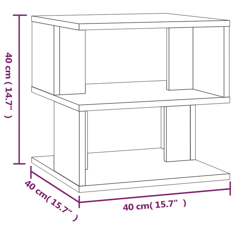 Table d'appoint bout de canapé avec étagère 40 x 40 x 40 cm bois d'ingénierie marron DEC032385