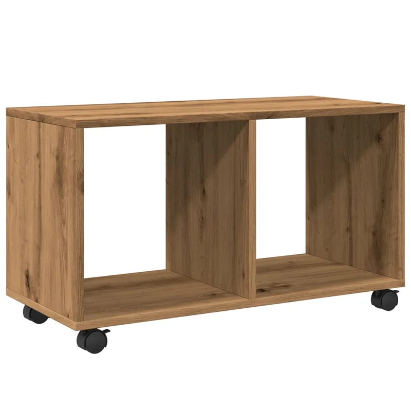 Mueble d'appoint sur roulettes 72 x 33 x 42,5 cm en bois d'ingénierie couleur chêne DEC031384