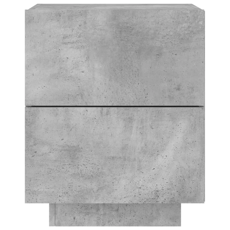Lot de 2 tables de chevet avec tiroirs et LED 45 x 40 x 55 cm en bois d'ingénierie couleur gris béton DEC032857
