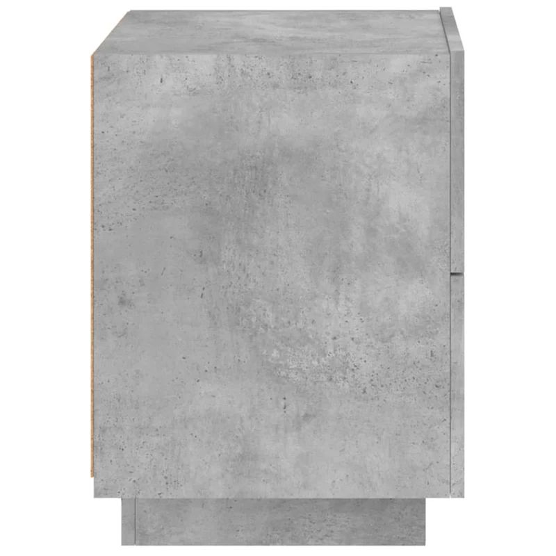 Lot de 2 tables de chevet avec tiroirs et LED 45 x 40 x 55 cm en bois d'ingénierie couleur gris béton DEC032857