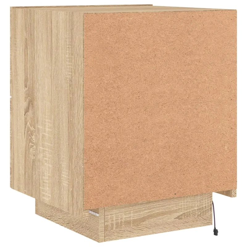Lot de 2 tables de chevet avec tiroirs en bois d'ingénierie couleur chêne DEC032851