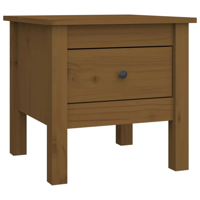 Lot de tables de chevets avec tiroir 40 x 40 x 39cm bois de pin couleur marron miel DEC032655