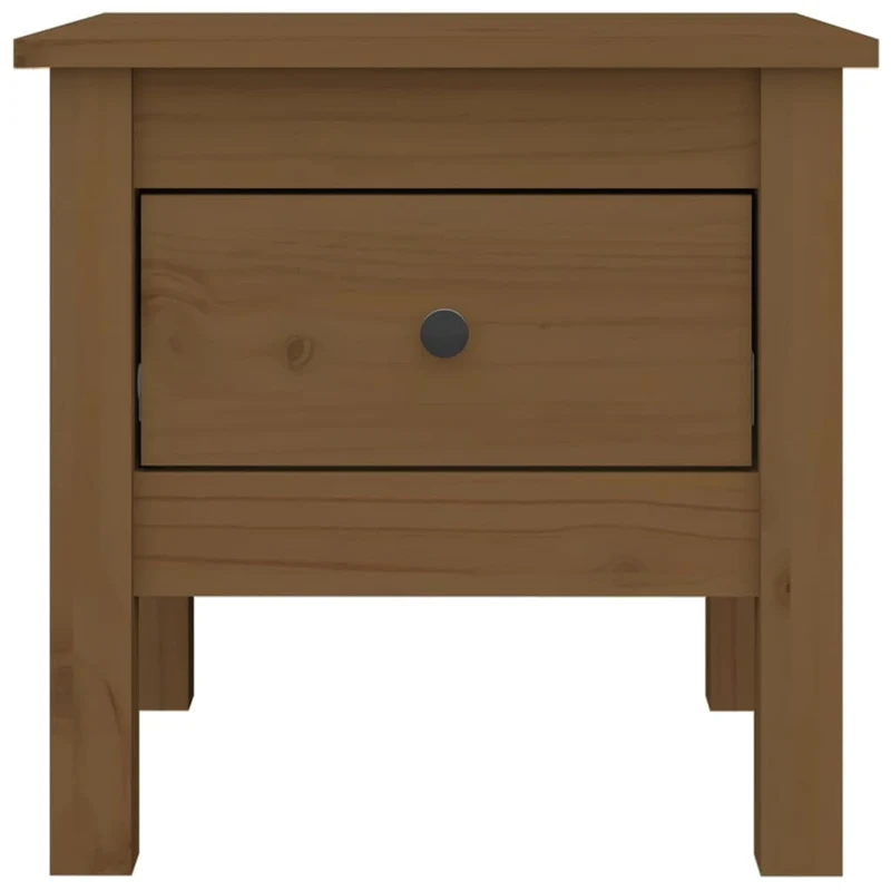 Lot de tables de chevets avec tiroir 40 x 40 x 39cm bois de pin couleur marron miel DEC032655