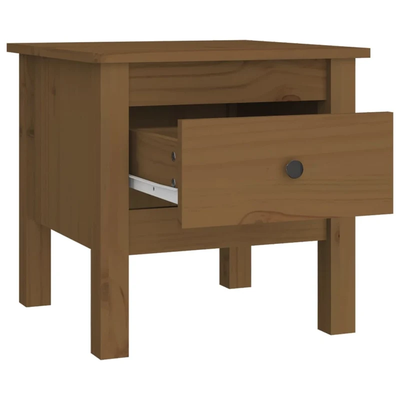 Lot de tables de chevets avec tiroir 40 x 40 x 39cm bois de pin couleur marron miel DEC032655