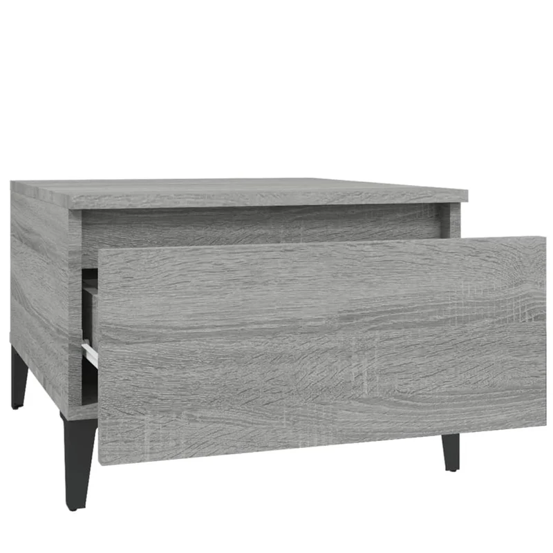 Lot de 2 tables de chevets avec tiroir 50 x 46 x 35 cm bois ingénierie gris DEC032650