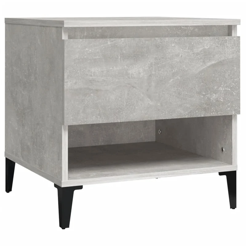 Lot de 2 tables d'appoint chevet avec tiroir 50 x 46 x 50 cm bois d'ingénierie gris DEC032638