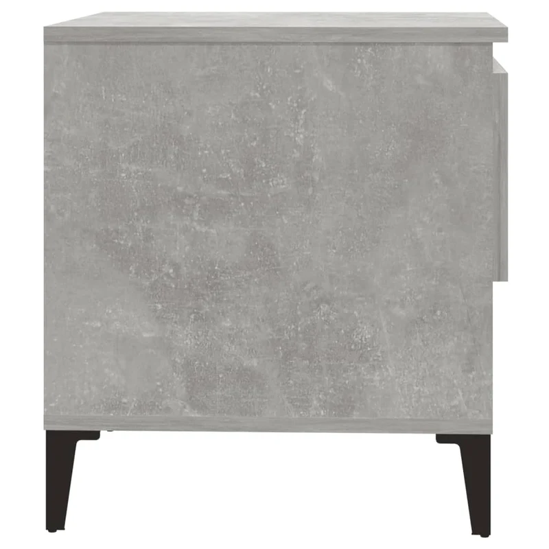 Lot de 2 tables d'appoint chevet avec tiroir 50 x 46 x 50 cm bois d'ingénierie gris DEC032638