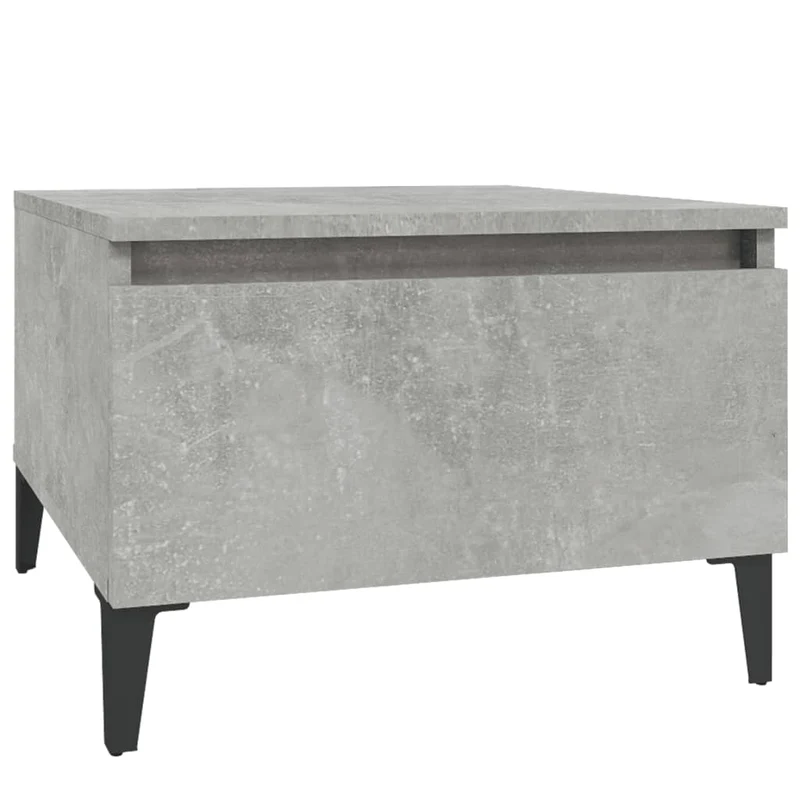 Lot de 2 tables d'appoint avec tiroir 50 x 46 x 35 cm bois d'ingénierie gris DEC032636
