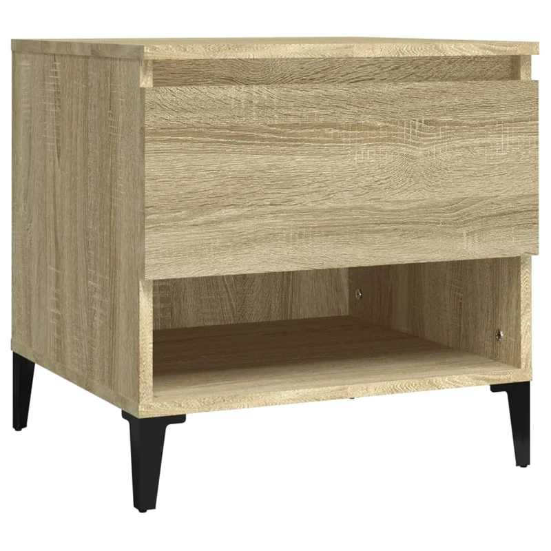 Lot de 2 tables d'appoint 50 x 46 x 50 cm en bois ingénierie couleur chêne DEC032632