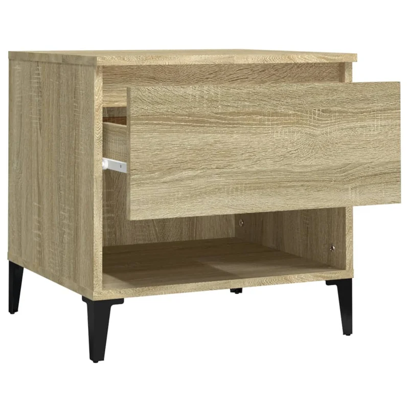 Lot de 2 tables d'appoint 50 x 46 x 50 cm en bois ingénierie couleur chêne DEC032632
