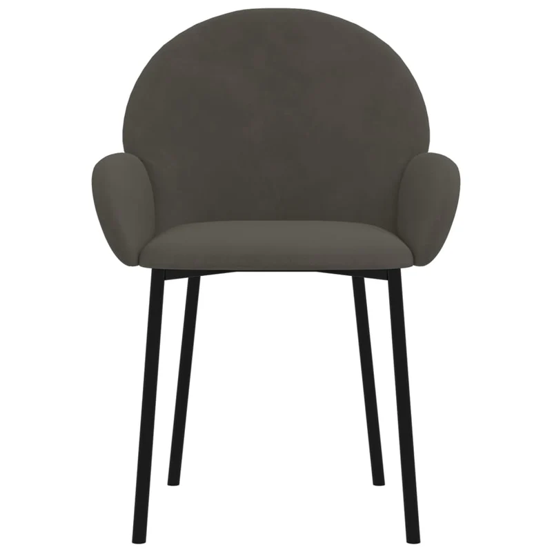 Set de 2 chaises de salle à manger design classique en tissu gris foncé DEC025523