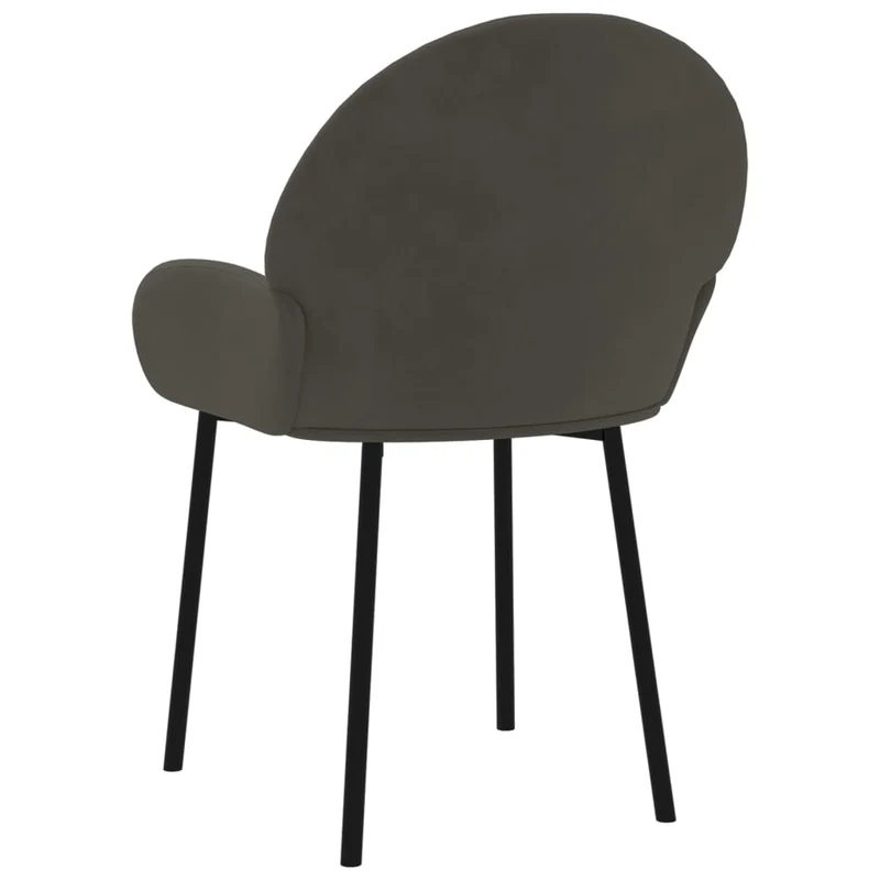 Set de 2 chaises de salle à manger design classique en tissu gris foncé DEC025523