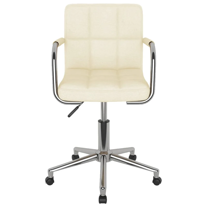 Chaise pivotante de salle à manger hauteur réglable en tissu crème DEC025075