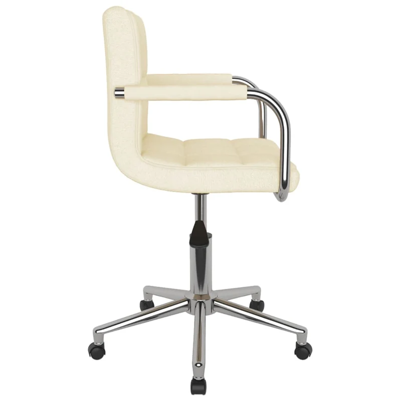 Chaise pivotante de salle à manger hauteur réglable en tissu crème DEC025075