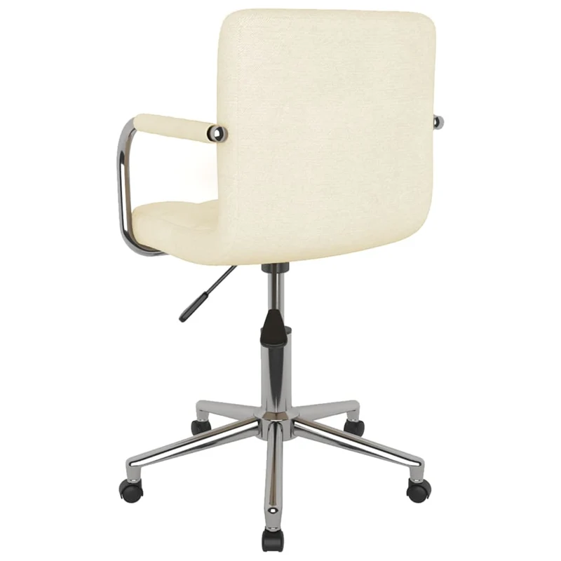 Chaise pivotante de salle à manger hauteur réglable en tissu crème DEC025075