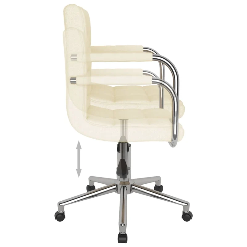 Chaise pivotante de salle à manger hauteur réglable en tissu crème DEC025075