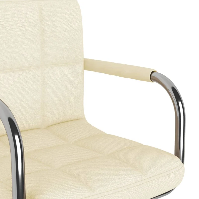 Chaise pivotante de salle à manger hauteur réglable en tissu crème DEC025075