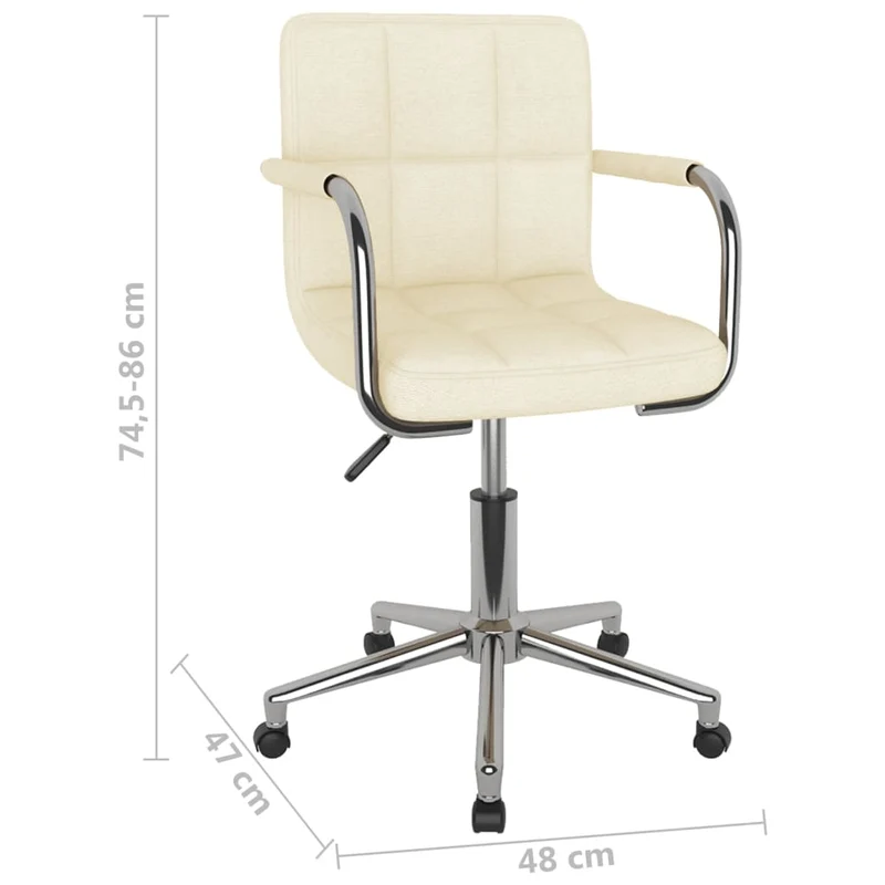 Chaise pivotante de salle à manger hauteur réglable en tissu crème DEC025075