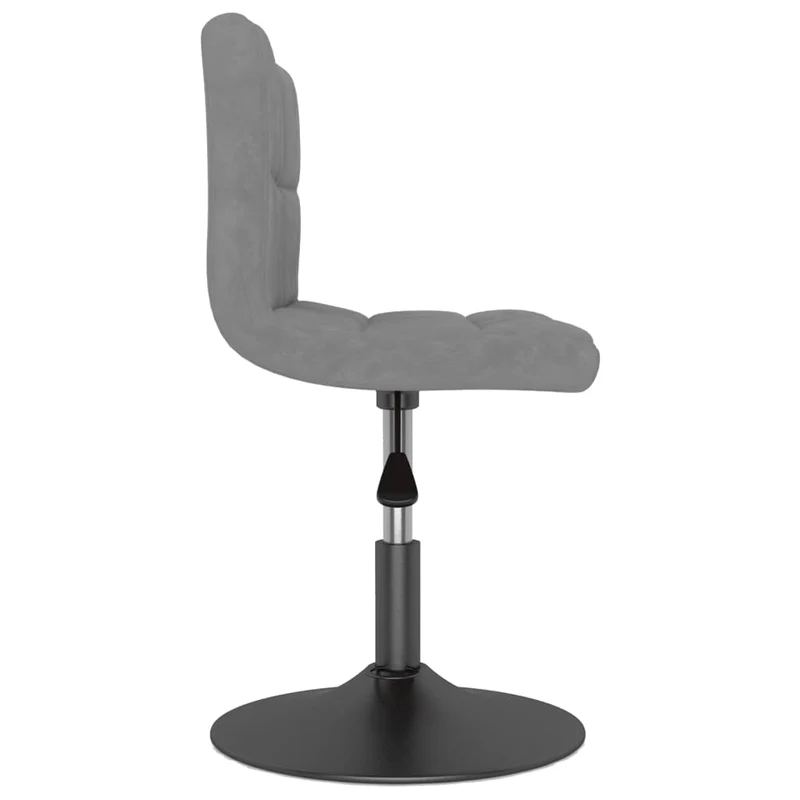 Chaise pivotante de salle à manger x1 hauteur réglable en velours gris clair DEC025082