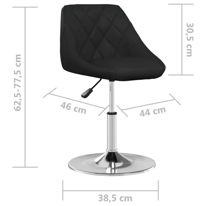 Chaise de salle à manger x1 hauteur réglable en PVC noir DEC025050