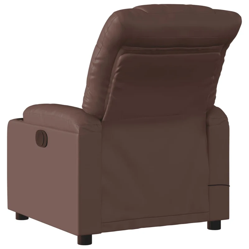 Fauteuil de relaxation TV fonction massage inclinable électrique 6 points de massage en PVC marron DEC027202