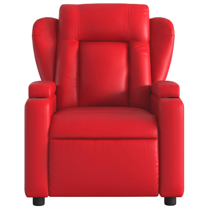 Fauteuil de relaxation TV fonction massage inclinable 6 points de massage en PVC rouge DEC027104
