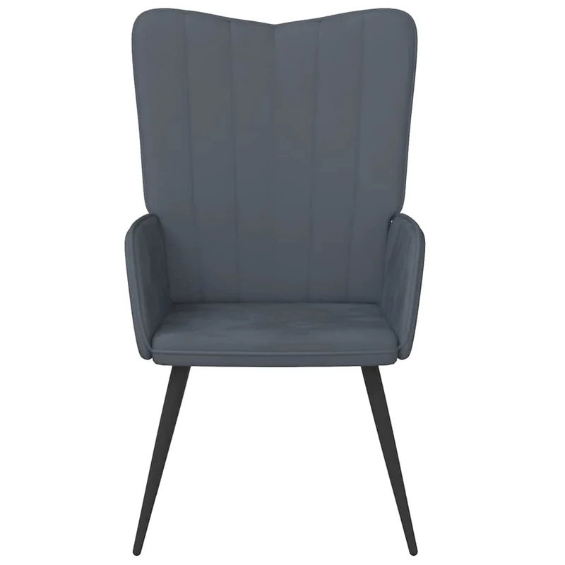 Fauteuil lounge chaise de canapé design moderne en velours gris foncé DEC026702