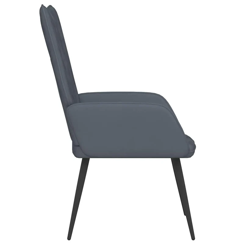 Fauteuil lounge chaise de canapé design moderne en velours gris foncé DEC026702