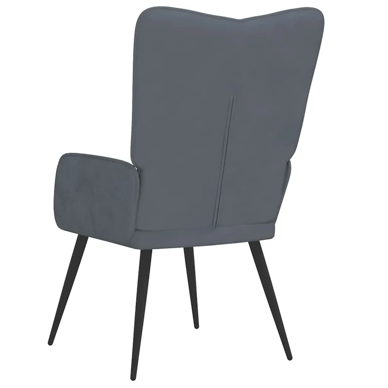 Fauteuil lounge chaise de canapé design moderne en velours gris foncé DEC026702
