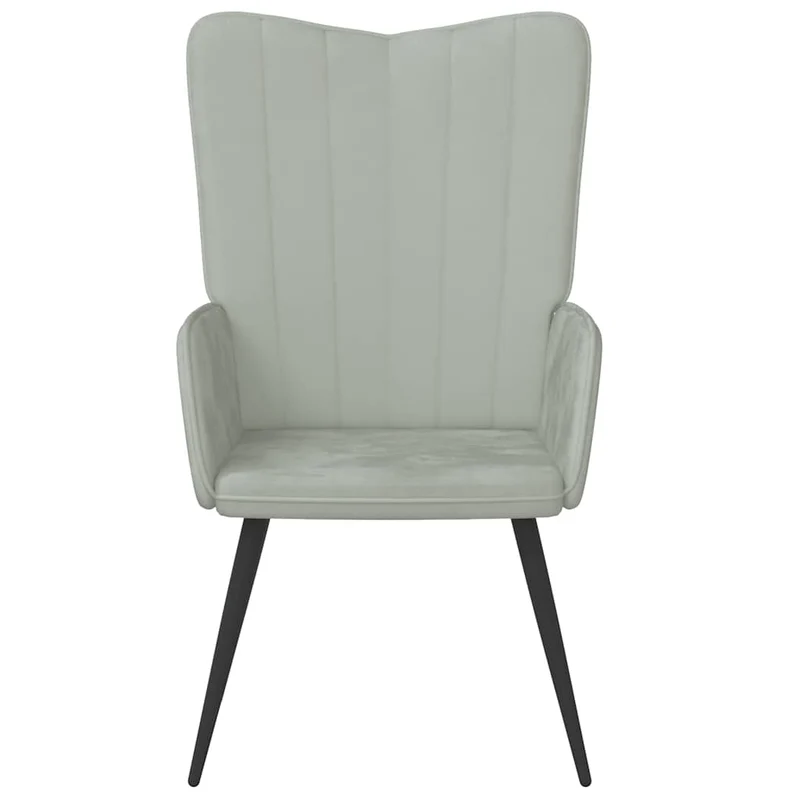 Fauteuil chaise de canapé design simple en velours gris clair DEC026674