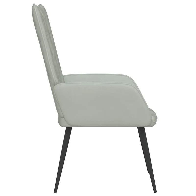 Fauteuil chaise de canapé design simple en velours gris clair DEC026674