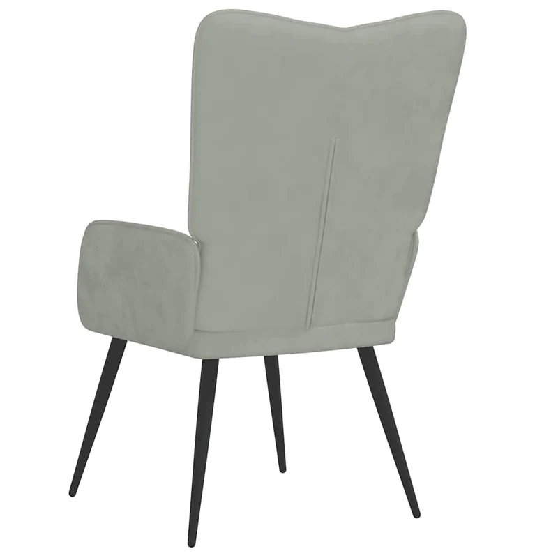 Fauteuil chaise de canapé design simple en velours gris clair DEC026674