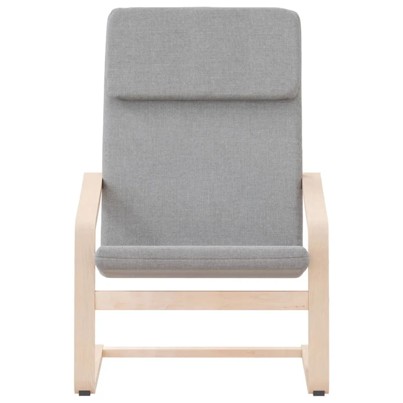 Fauteuil chaise de canapé design simple en tissu gris clair et bois de bouleau DEC026668