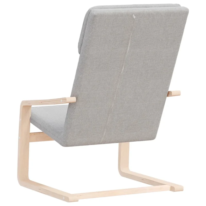 Fauteuil chaise de canapé design simple en tissu gris clair et bois de bouleau DEC026668