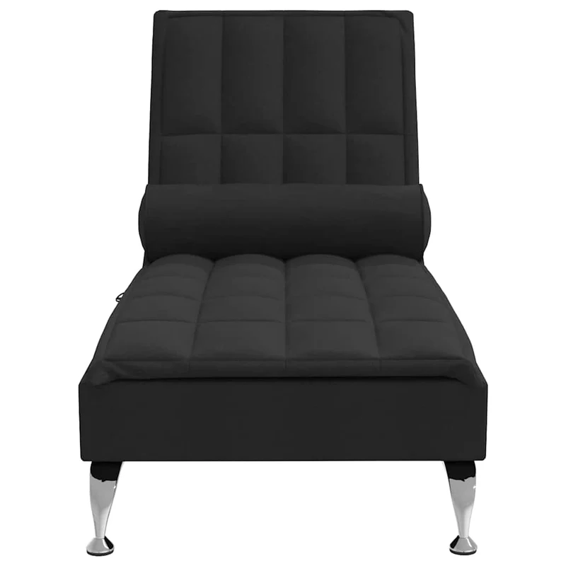 Méridienne chaise longue pour intérieur de massage avec traversin en tissu noir DEC026155
