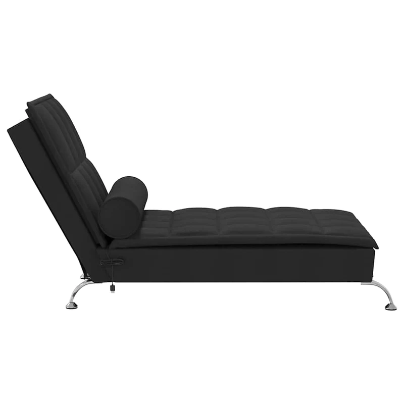 Méridienne chaise longue pour intérieur de massage avec traversin en tissu noir DEC026155