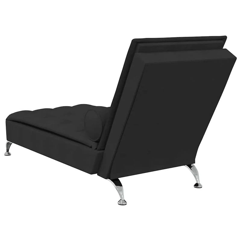 Méridienne chaise longue pour intérieur de massage avec traversin en tissu noir DEC026155