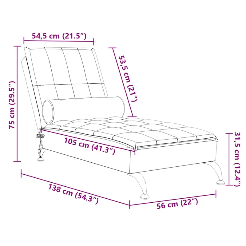 Méridienne chaise longue pour intérieur de massage avec traversin en tissu noir DEC026155