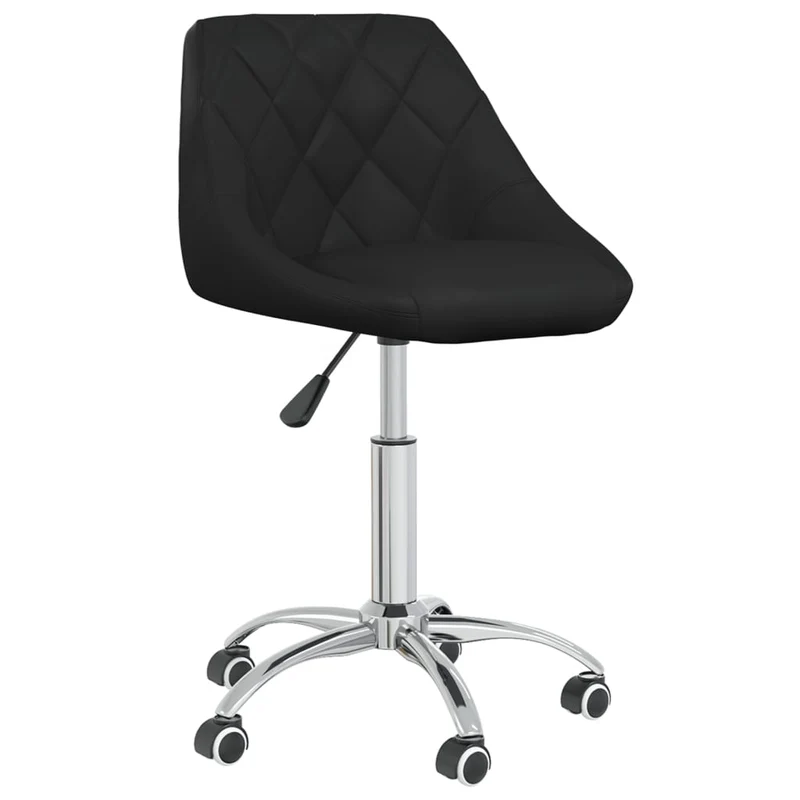 Lot de 6 chaises de salle à manger siège pivotant hauteur réglable en PVC noir DEC025443