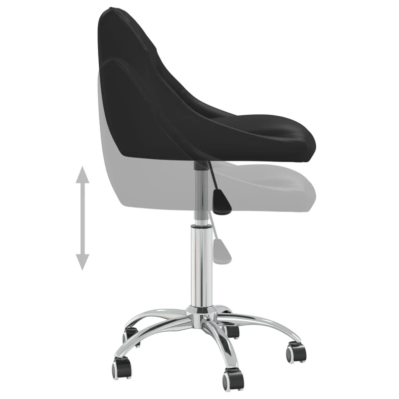 Lot de 6 chaises de salle à manger siège pivotant hauteur réglable en PVC noir DEC025443