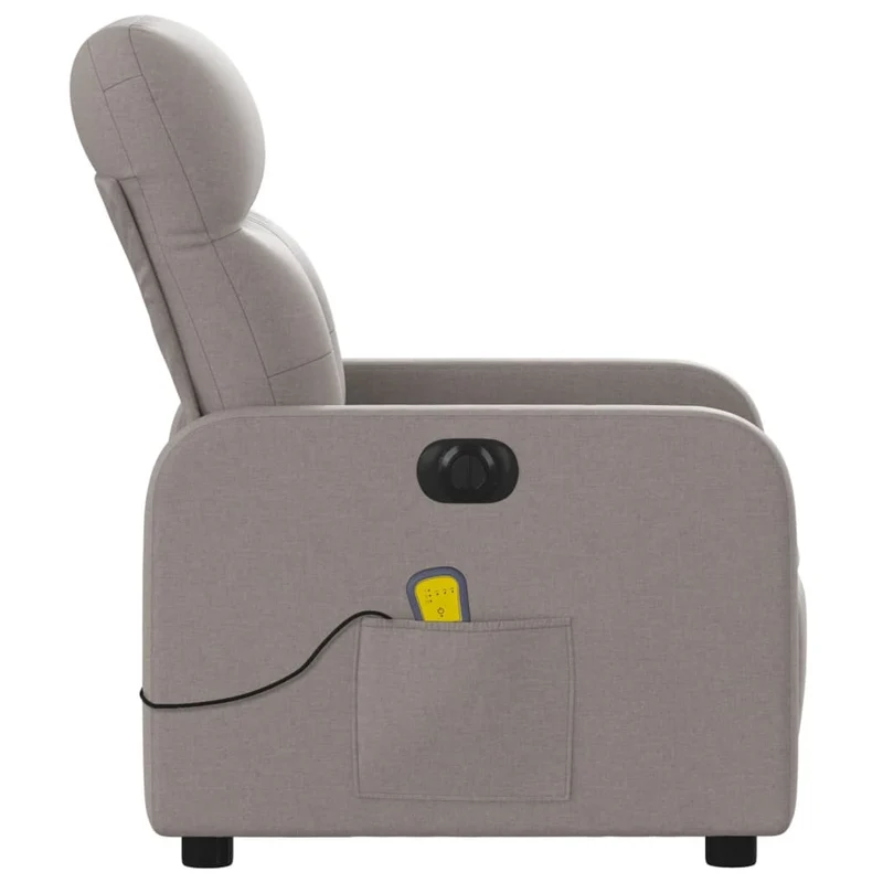 Fauteuil de relaxation TV fonction massage inclinable électrique 6 points de massage en tissu taupe DEC027267